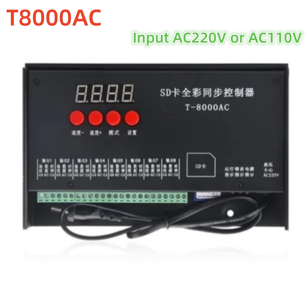 Ws2812B - 8192 pixels t8000ac T-8000 ac 220v/110vsd