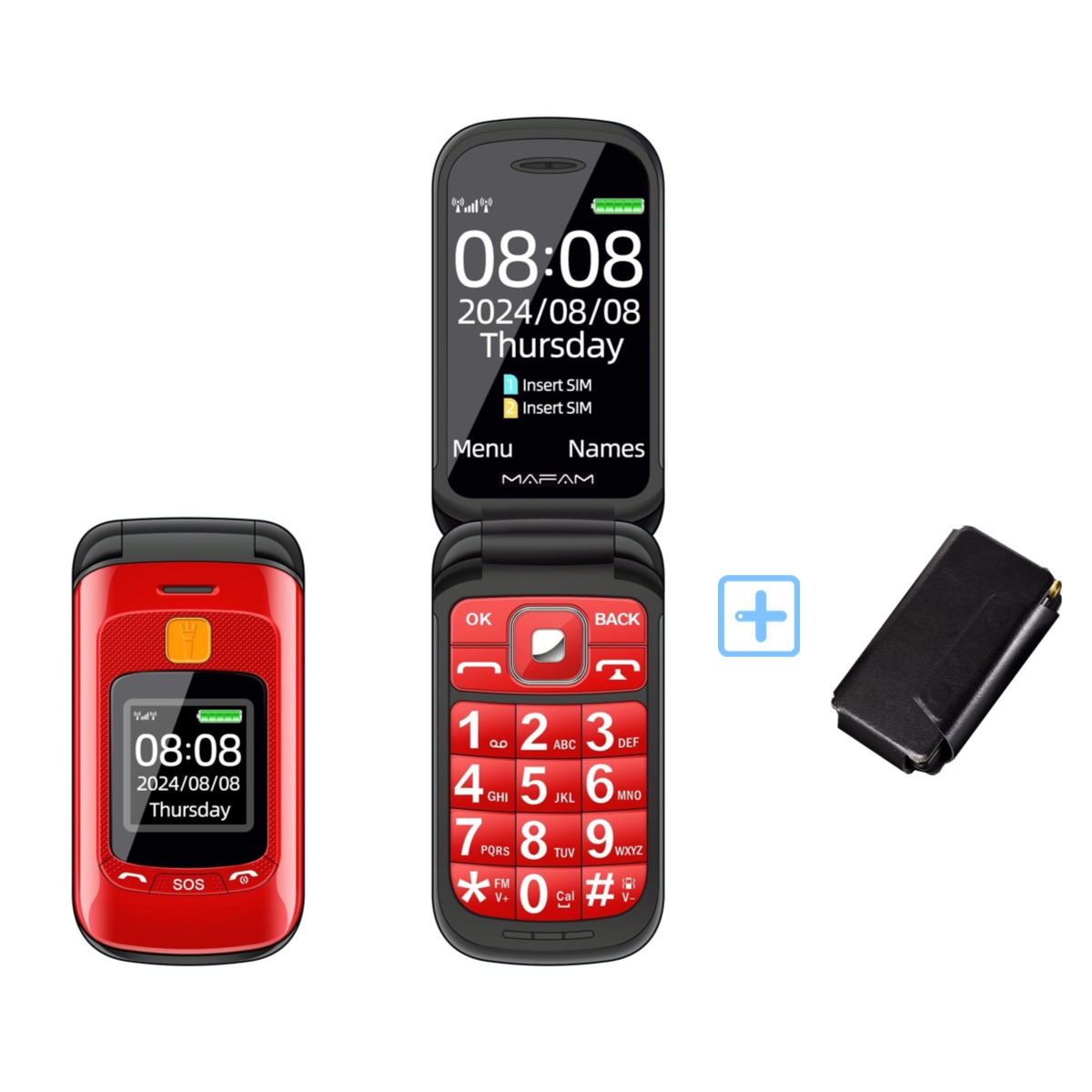 Tft Display 2.4 - Mafam f899 sênior flip recurso telefone