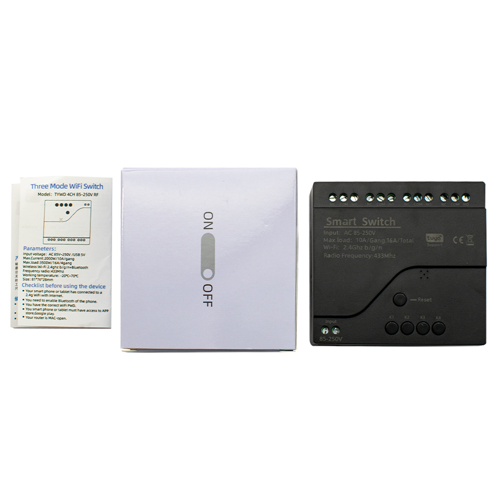 Estilo preto tuya 4ch wifi mód - Relay Module 4 Channel avaliação e preço