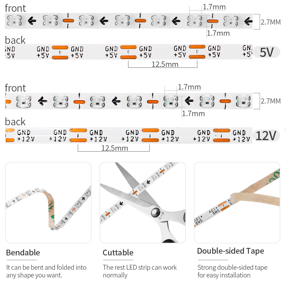 Fita LED WS2812B de 2,7mm Ultr - Ws2812B Strip 5V avaliação e preço
